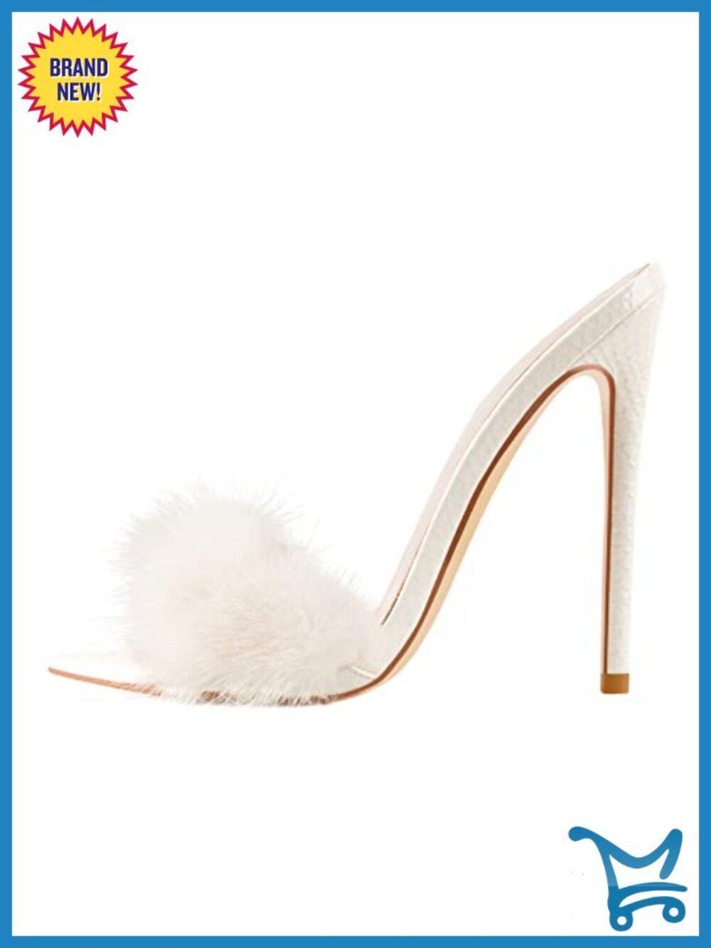 Fur Fuzzy Stiletto High Heel Mules Sandals Slip On